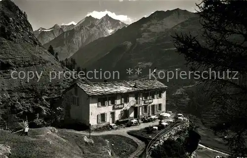 AK / Ansichtskarte Zermatt VS Pension Restaurant Edelweiss Dom Taeschhorn Kat. Zermatt