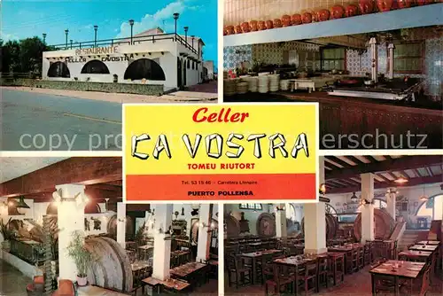 AK / Ansichtskarte Puerto Pollensa Restaurante Celler Ca Vostra Gastraeume