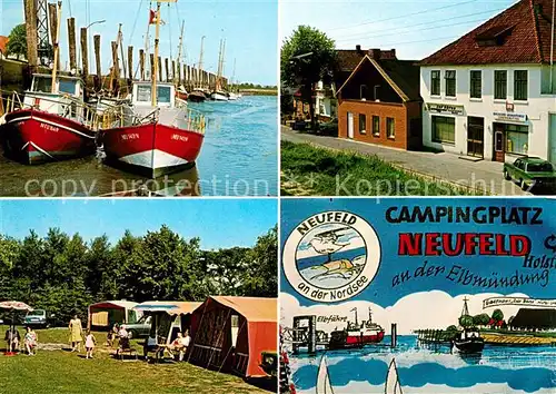 AK / Ansichtskarte Neufeld Dithmarschen Fischerhafen Campingplatz Gasthaus Boerse Kat. Neufeld