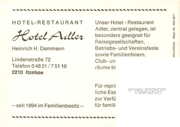 Ak Ansichtskarte Itzehoe Hotel Adler Kat Itzehoe Nr Kn32843 Oldthing Ansichtskarten Schleswig Holstein