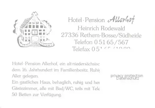 AK / Ansichtskarte Bosse Aller Hotel Pension Allerhof Kat. Frankenfeld