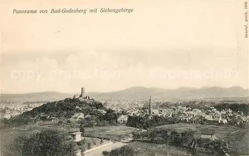 AK / Ansichtskarte Bad Godesberg Panorama mit Godesburg und Siebengebirge Kat. Bonn