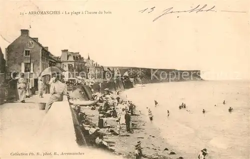 AK / Ansichtskarte Arromanches les Bains La plage a lheure du bain Kat. Arromanches les Bains