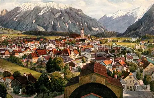 AK / Ansichtskarte Oberammergau mit Passionstheater und dem Laber Kat. Oberammergau
