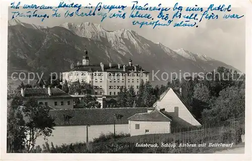 AK / Ansichtskarte Innsbruck Schloss Ambras mit Bettelwurf Kat. Innsbruck