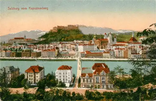 AK / Ansichtskarte Salzburg Oesterreich Blick vom Kapuzinerberg mit Festung Kat. Salzburg