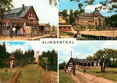 AK / Ansichtskarte Klingenthal Vogtland Sport Hotel Rathaus Jugendherberge Klement Gottwald  Kat. Klingenthal Sachsen