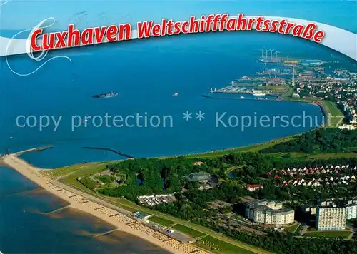 AK / Ansichtskarte Cuxhaven Nordseebad Fliegeraufnahme Grimmershoerner Bucht Kat. Cuxhaven