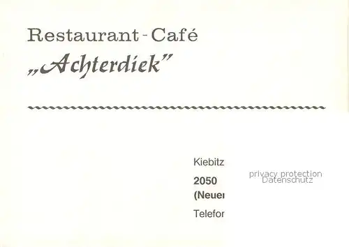 AK / Ansichtskarte Neuengamme Restaurant Cafe Achterdiek Kat. Hamburg
