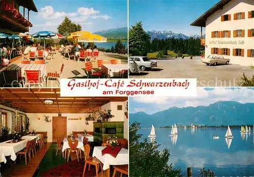 AK / Ansichtskarte Dietringen Forggensee Gasthof Cafe Schwazenbach Segelboote Kat. Rieden am Forggensee
