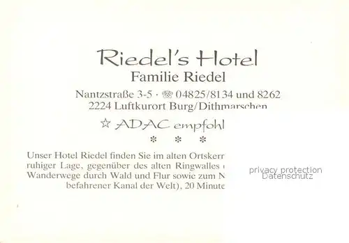 AK / Ansichtskarte Burg Dithmarschen Riedels Hotel Kat. Burg (Dithmarschen)