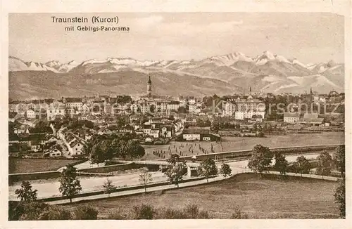 AK / Ansichtskarte Traunstein Oberbayern mit Gebirgs Panorama Kat. Traunstein