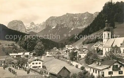 AK / Ansichtskarte Ramsau Berchtesgaden Ortsansicht Kirche Kat. Ramsau b.Berchtesgaden