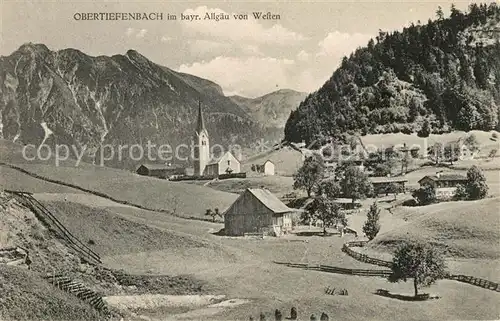 AK / Ansichtskarte Obertiefenbach Bayern Panorama mit Kirche Kat. Oberstdorf
