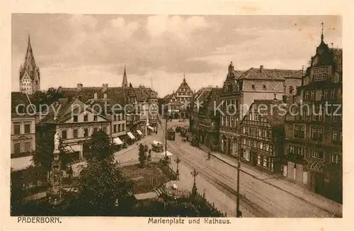 AK / Ansichtskarte Paderborn Marienplatz und Rathaus Kat. Paderborn