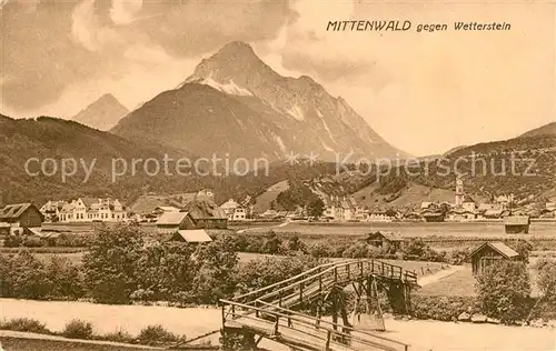 AK / Ansichtskarte Mittenwald Bayern mit Wetterstein Kat. Mittenwald