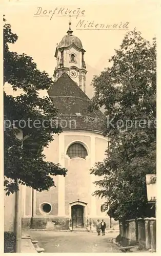 AK / Ansichtskarte Mittenwald Bayern Dorfkirche Kat. Mittenwald