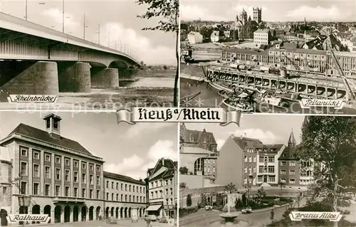 AK / Ansichtskarte Neuss Rheinbruecke Teilansicht Rathaus Drusus Allee Kat. Neuss