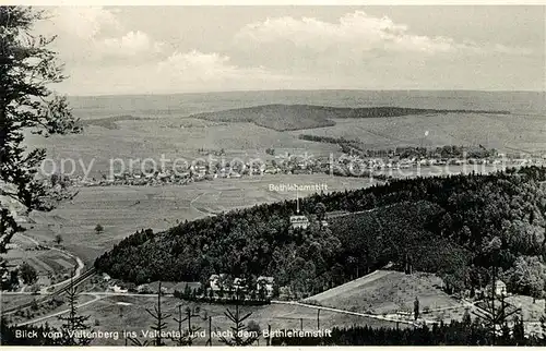 AK / Ansichtskarte Neukirch Lausitz Blick vom Valtenberg ins Valtental mit Bethlehemstift Kat. Neukirch Lausitz