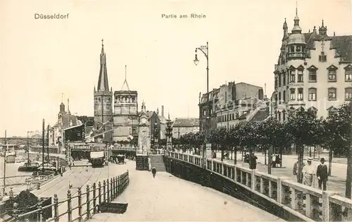 AK / Ansichtskarte Duesseldorf Partie am Rhein Kat. Duesseldorf