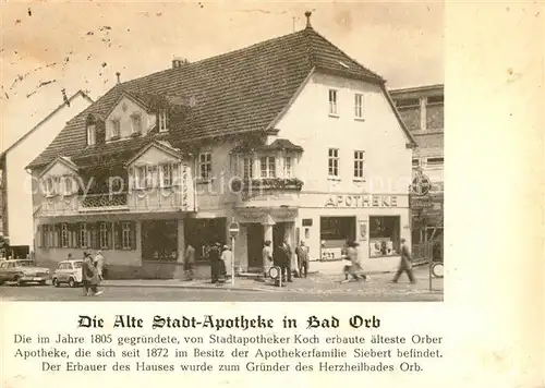 AK / Ansichtskarte Bad Orb Alte Stadt Apotheke Kat. Bad Orb