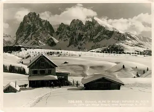 AK / Ansichtskarte Alpe di Siusi Rifugio al Sole Kat. Seiser Alm Dolomiten