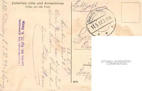 AK / Ansichtskarte Lille Nord Zwischen Lille und Armentieres Kriegsgraeber Ferme Ruine Heldengraeber  Kat. Lille