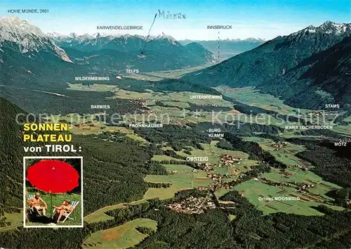 AK / Ansichtskarte Mieminger Plateau Fliegeraufnahme Obsteig Hohe Munde Kat. Oesterreich