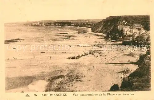 AK / Ansichtskarte Arromanches les Bains Vue panoramique de la Plage vers Asnelles Kat. Arromanches les Bains