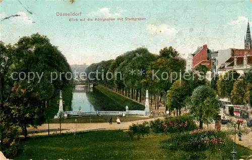 Duesseldorf Blick auf Koenigsallee mit Stadtgraben Kat. Duesseldorf