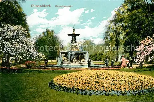 Duesseldorf Corneliusplatz Brunnen Park Kat. Duesseldorf
