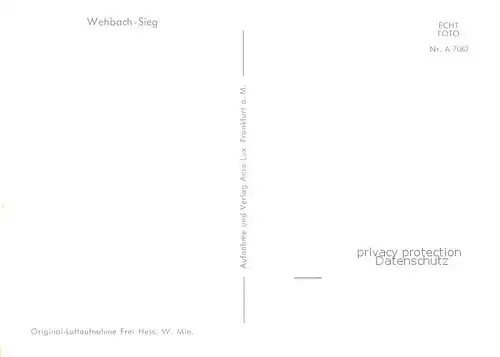 AK / Ansichtskarte Wehbach Fliegeraufnahme Kat. Kirchen (Sieg)