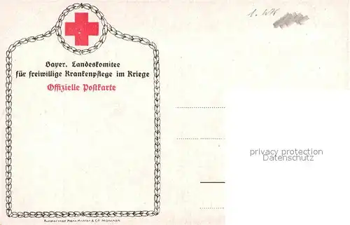 AK / Ansichtskarte Rotes Kreuz Bayerische Landeskomitee f?r freiwillige Krankenpflege im Kriege WK1 Kat. Rotes Kreuz