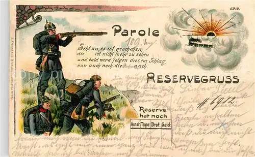 AK / Ansichtskarte Militaria Regimente Regimentkarte Reserve Bayern Parole