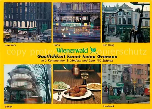 Restaurant Hotel Wienerwald New York Paris Den Haag Zuerich Innsbruck  Kat. Gastwirtschaft