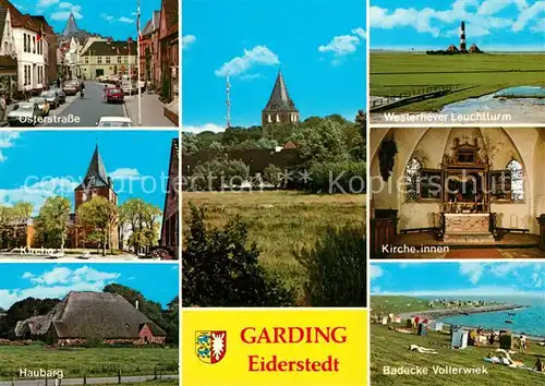 Garding Kirche Haubarg Westerhever Leuchtturm  Kat. Garding