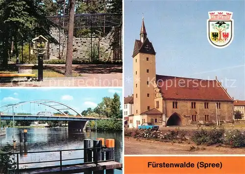 Fuerstenwalde Spree Heimattiergarten Bruecke Thaelmann Pioniere Rathaus  Kat. Fuerstenwalde