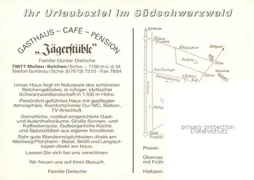 AK / Ansichtskarte Multen Gasthaus Jaegerstueble Kat. Aitern