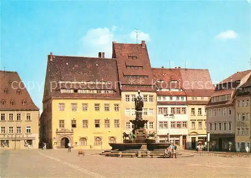 AK / Ansichtskarte Freiberg Sachsen Obermarkt Brunnen Otto der Reiche Kat. Freiberg