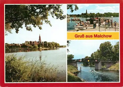 AK / Ansichtskarte Malchow Kloster Fahrgastschiff Malchower See Lenzer Kanal Kat. Malchow Mecklenburg
