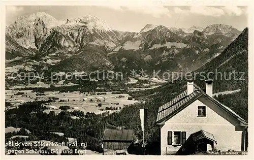 AK / Ansichtskarte Schoenau Berchtesgaden Blick vom Soeldenkoepfl mit Goell und Brett Kat. Berchtesgaden
