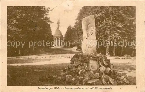 Teutoburgerwald Hermanns Denkmal mit Bismarckstein Kat. Detmold