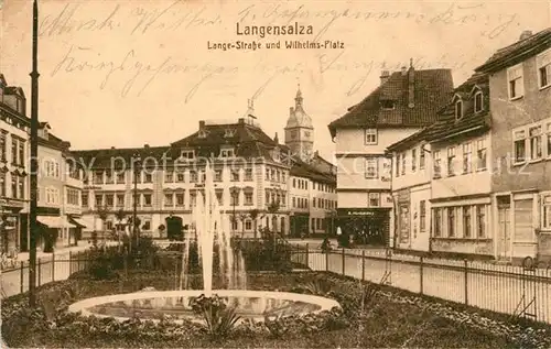 Langensalza Bad Lange Strasse und Wilhelms Platz Kat. Bad Langensalza