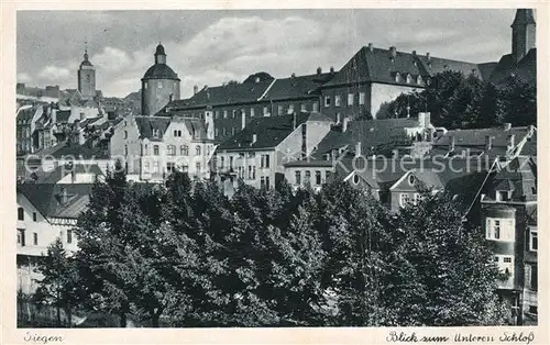 Siegen Westfalen Blick zum Unteren Schloss Kat. Siegen