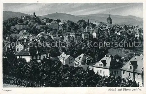 Siegen Westfalen Blick auf Oberes Schloss Kat. Siegen