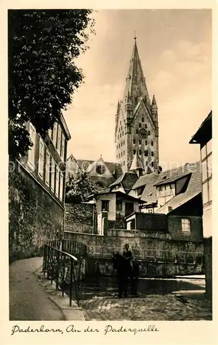 Paderborn An der Paderquelle Kirchturm Kat. Paderborn