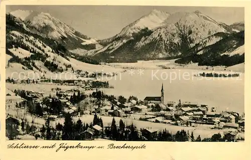 Schliersee mit Jaegerkamp und Brecherspitze Kat. Schliersee