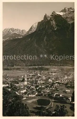 Mittenwald Bayern Panorama Kat. Mittenwald