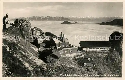 Wendelsteinhaus mit Wildem Kaiser und Grossglockner Kat. Bayrischzell