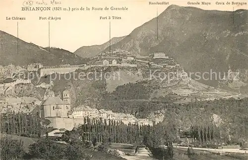 Briancon Vue panoramique prise de la Route de Grenoble Kat. Briancon
